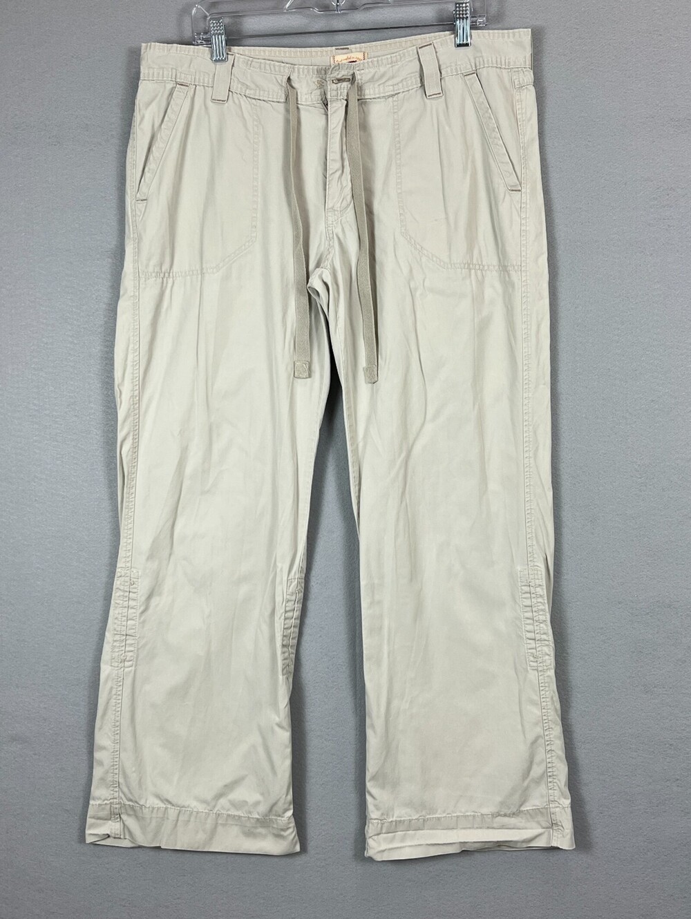 Levi's Tab Twills Women 14 Beige Utility Pants Drawstring Wide Leg Y2K Cotton